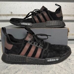 Adidas NMD R1 Core Black Active Red Suede Mens Sneakers F97419 Size 11
